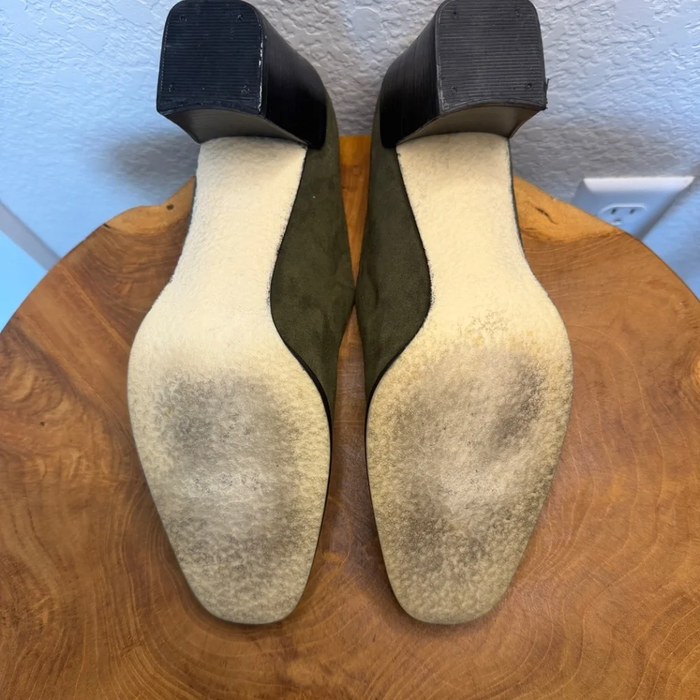 Donald J Pliner Olive Green Block Heel Shoes Booties Shooties Womens‎ sz 7